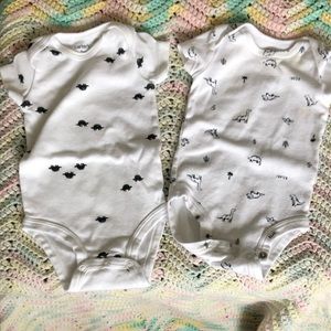 Gender neutral dinosaur onesie set